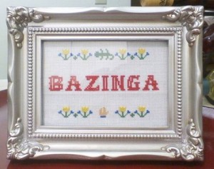 Big Bang Theory Bazinga Cross Stitch on craftster