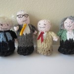 Knitted politicians by Heather Brown