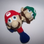 Crochet Mario and Luigi baby rattles