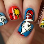 Cat in the Hat nail art