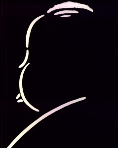 Hitchcock in silhouette. 