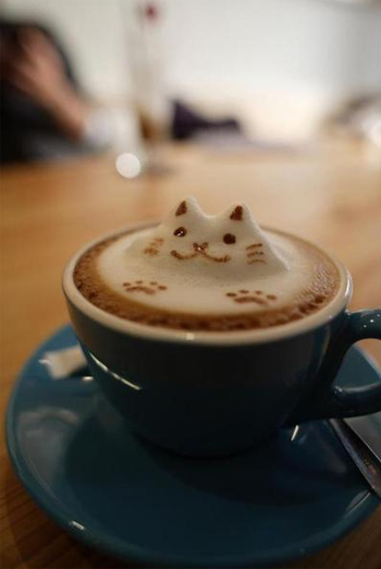 Cat coffee art