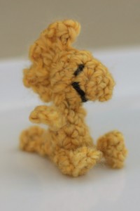A mini crocheted Woodstock 