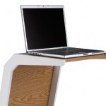 The Quadro Oak and White Laptop Table