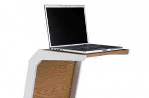 The Quadro Oak and White Laptop Table