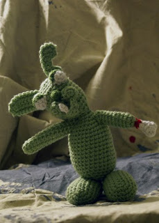 An amigurumi zombie rabbit, pattern by Shawna at Crochetbot3000