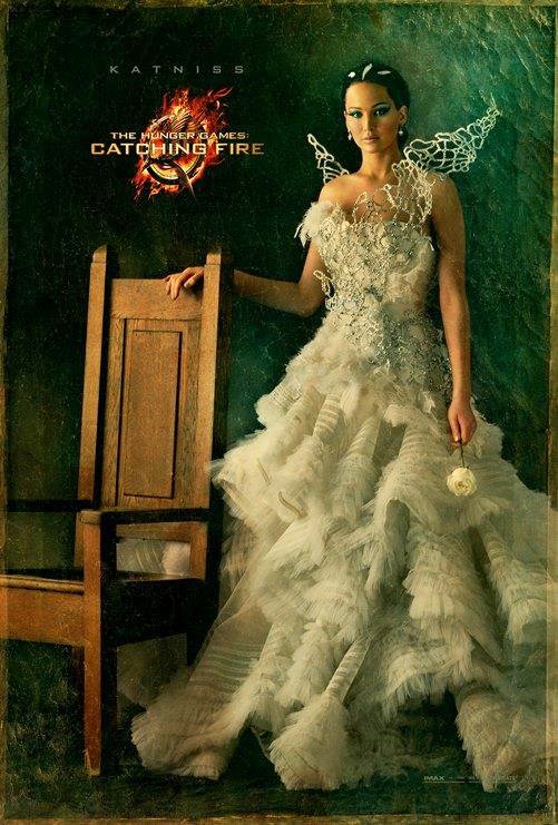 Jennifer Lawrence as Katniss Everdeen, in her official Capitol portrait.