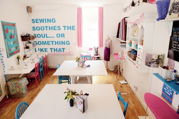 The sewing cafe at Sew Over It.