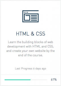 My HTML/CSS progress box on Codecademy