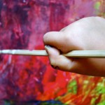 A child, painting