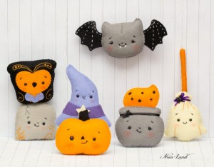 Halloween felties for a Halloween garland - pattern by Noialand on Etsy