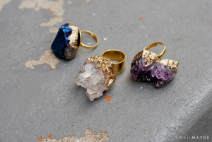 DIY gilded geode ring from tutorial by SwellMayde